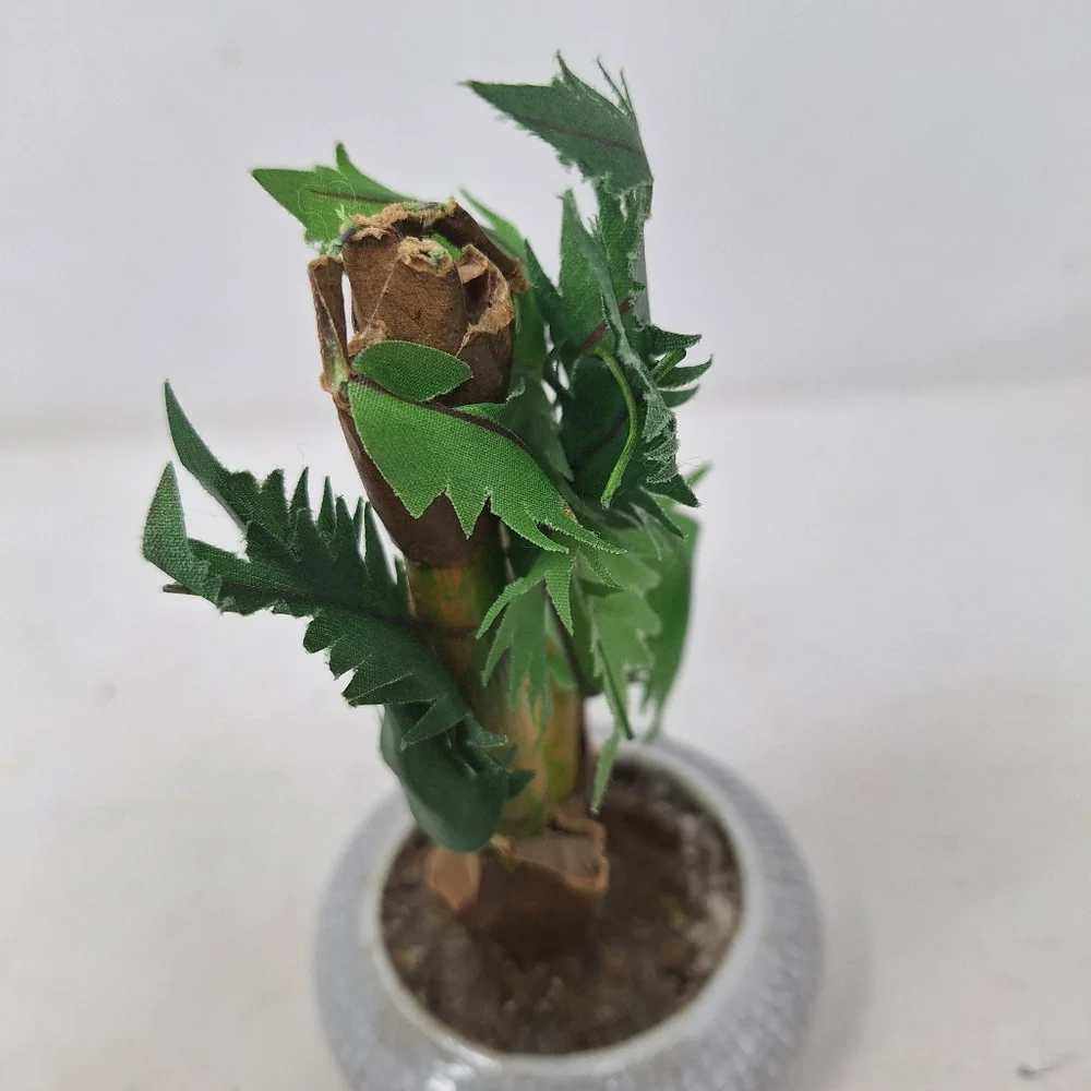 Faux Bonsai Tree Figurine Small Tabletop Fake Plant Home Decor Potted Ceramic